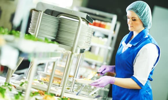 Image of a school lunchroom worker