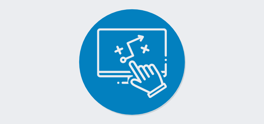 hand pointing at projection on computer screen plan ahead commodities school nutrition