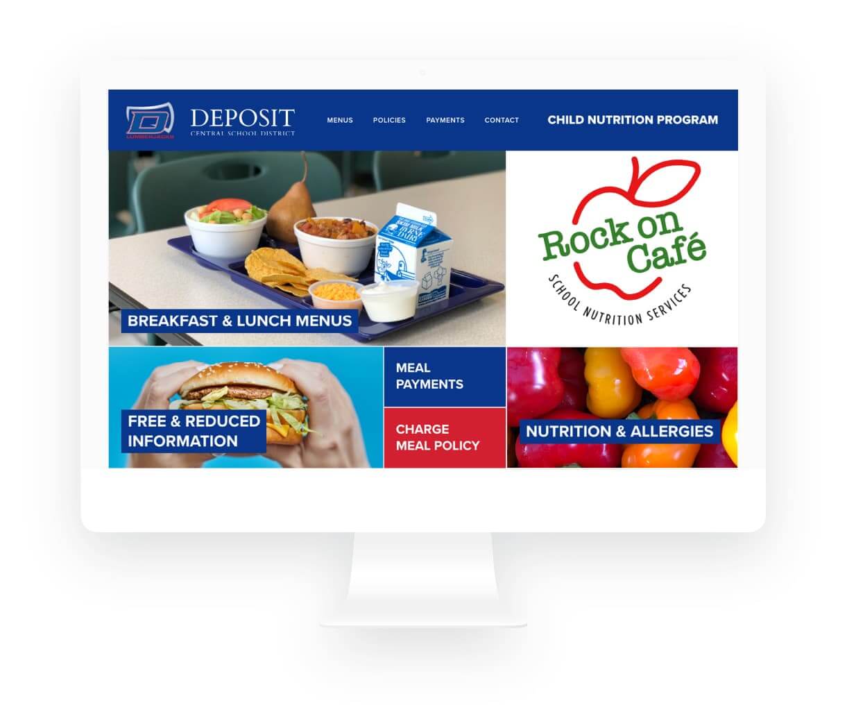 Deposit Central School District nutrition website created by LINQ on desktop