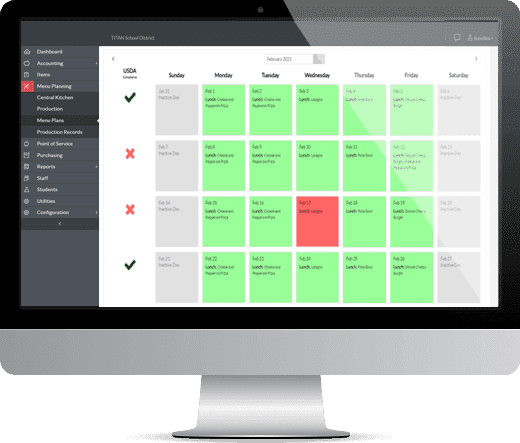 LINQ Nutrition Menu Planning on desktop monitor