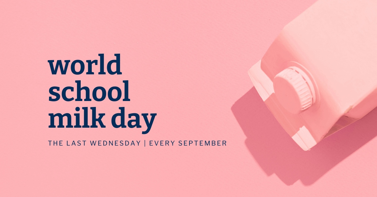 pink background with pink milk carton world school milk day the last wednesday every september