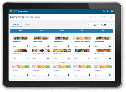 TTITAN nutrition a LINQ solution - online ordering parent view
