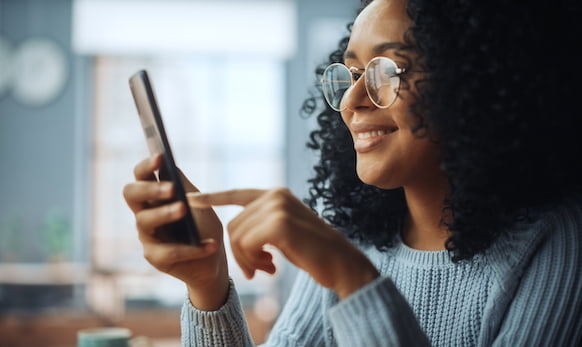 Parent looking at phone