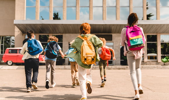 Kids going to school in back-to-school season