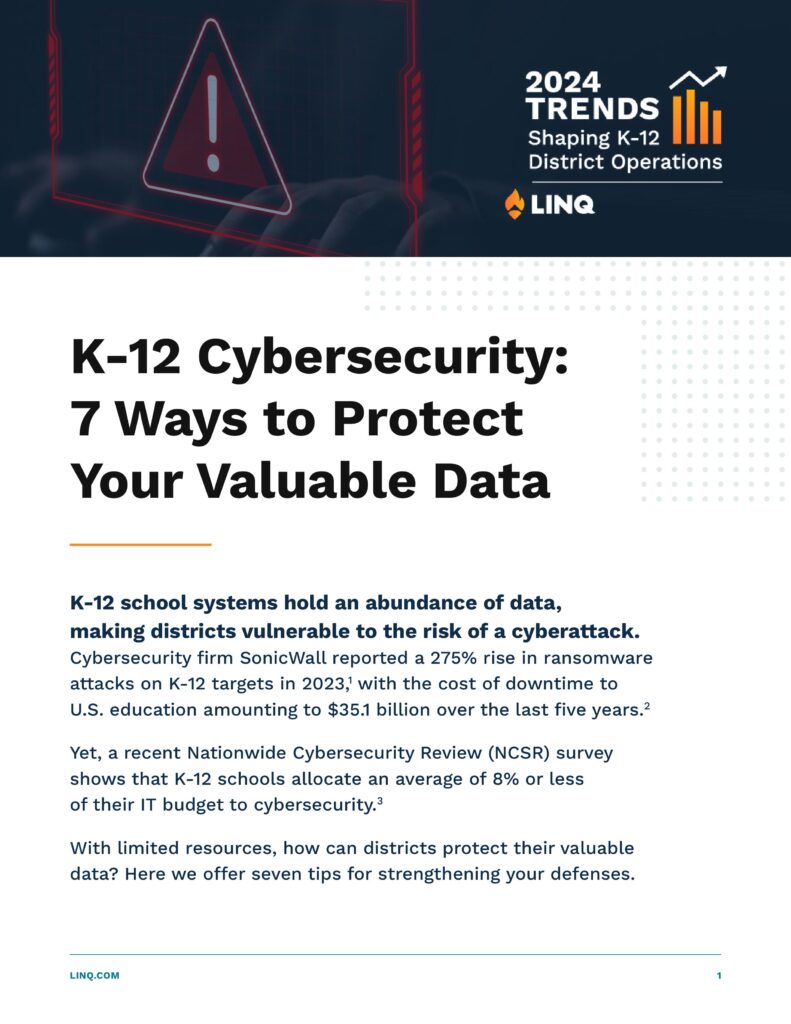 First page of the CyberSecurity Infographic. 